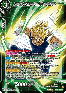 EX21-09 Prince of Destruction Vegeta, Proud Defiance