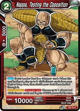 EB1-05 Nappa, Testing the Opposition