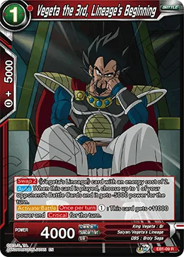 EB1-09 Vegeta the 3rd, Lineage's Beginning