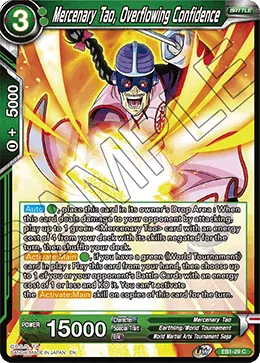 EB1-29 Mercenary Tao, Overflowing Confidence