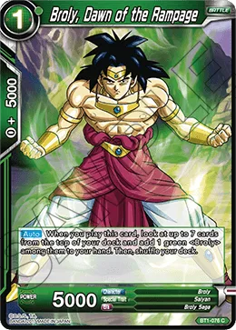 BT1-076 Broly, Dawn of the Rampage