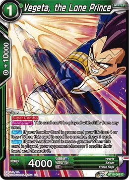 BT10-068 Vegeta, the Lone Prince