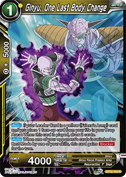 BT12-105 Ginyu, One Last Body Change