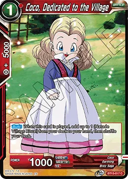 BT15-017 Coco, Dedicated to the Village