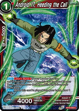 BT16-009 Android 17, Heeding the Call
