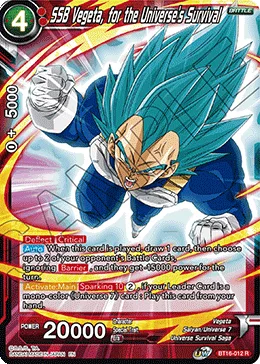 BT16-012 SSB Vegeta, for the Universe's Survival