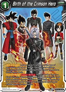BT16-122 Birth of the Crimson Hero