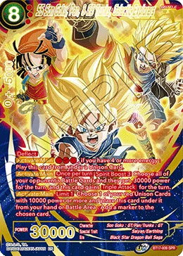 BT17-009 SS Son Goku, Pan, & SS Trunks, Galactic Explorers (SPR)