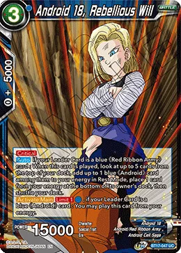 BT17-047 Android 18, Rebellious Will