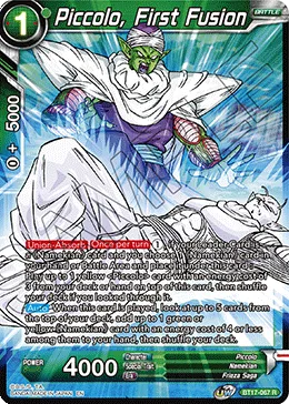 BT17-067 Piccolo, First Fusion