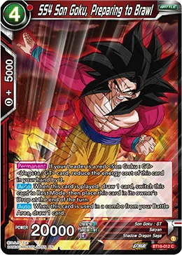 BT18-012 SS4 Son Goku, Preparing to Brawl