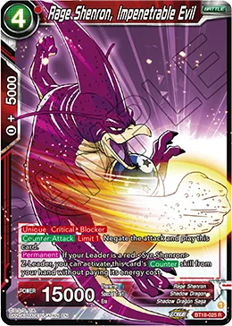 BT18-025 Rage Shenron, Impenetrable Evil