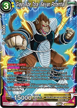 BT18-098 Great Ape Tora, Saiyan Potential