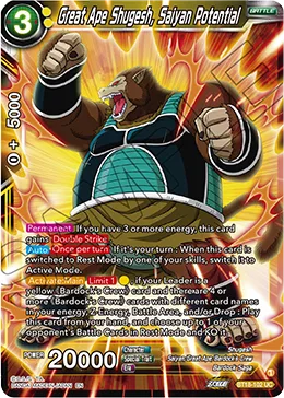 BT18-102 Great Ape Shugesh, Saiyan Potential