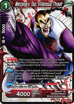 BT19-007 Mercenary Tao, Villainous Threat