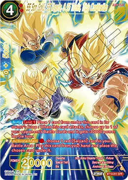 BT19-011 SS Son Goku, SS Vegeta, & SS Trunks, Triple Combination (SPR)