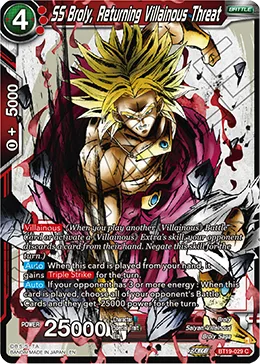 BT19-029 SS Broly, Returning Villainous Threat