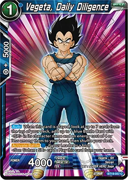 BT19-057 Vegeta, Daily Diligence
