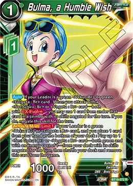 BT19-072 Bulma, a Humble Wish