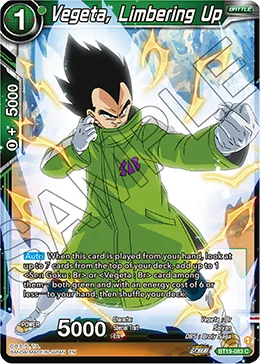 BT19-083 Vegeta, Limbering Up