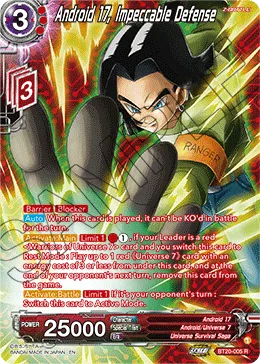 BT20-005 Android 17, Impeccable Defense (Alt art)
