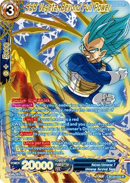 BT20-032 SSB Vegeta, Beyond Full Power (Alt art)
