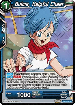 BT20-040 Bulma, Helpful Cheer