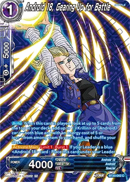 BT20-042 Android 18, Gearing Up for Battle (Alt art)
