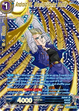 BT20-042 Android 18, Gearing Up for Battle (Alt art)