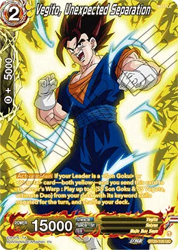 BT20-100 Vegito, Unexpected Separation (Alt art)