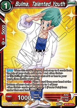 BT21-020 Bulma, Talented Youth