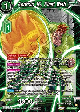 BT21-074 Android 16, Final Wish (Promo)