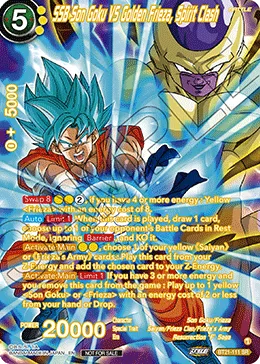 BT21-111 SSB Son Goku VS Golden Frieza, Spirit Clash (Promo)