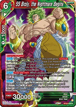 BT22-133 SS Broly, the Nightmare Begins