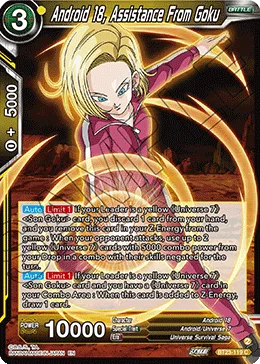 BT23-119 Android 18, Assistance From Goku