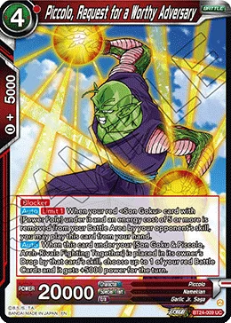 BT24-009 Piccolo, Request for a Worthy Adversary