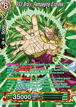 BT24-074 SS3 Broly, Rampaging Express (Alt art)