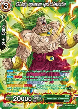 BT24-075 SS3 Broly, Impermanent Agent of Destruction (Alt art)