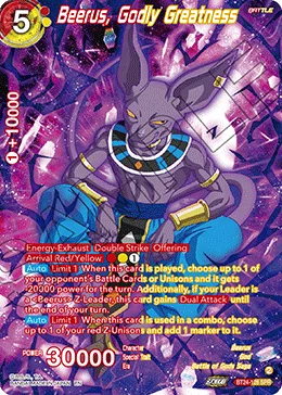 BT24-128 Beerus, Godly Greatness (Alt art)