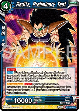 BT25-050 Raditz, Preliminary Test
