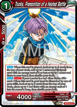 BT26-015 Trunks, Premonition of a Heated Battle