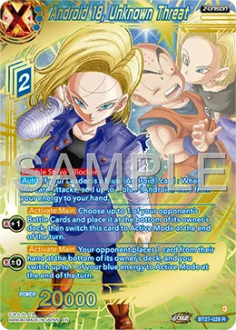 BT27-028 Android 18, Unknown Threat (Alt art)