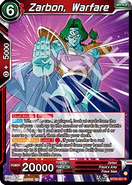 BT28-021 Zarbon, Warfare