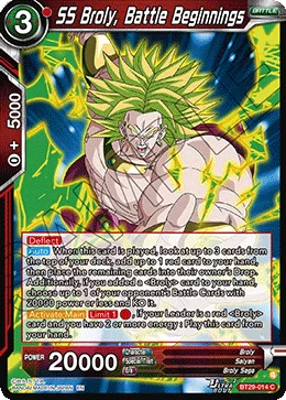 BT29-014 SS Broly, Battle Beginnings