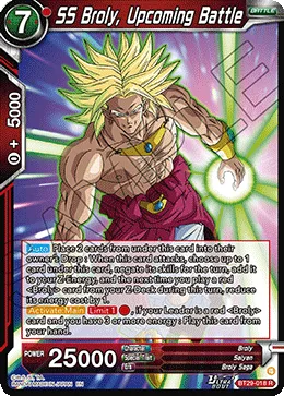 BT29-018 SS Broly, Upcoming Battle
