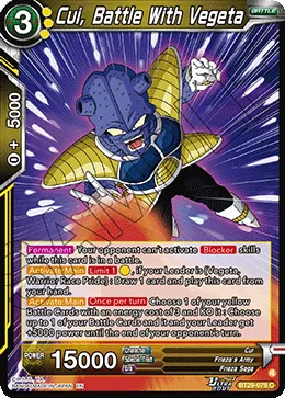 BT29-079 Cui, Battle With Vegeta
