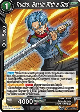 BT29-098 Trunks, Battle With a God
