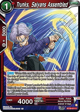 BT30-011 Trunks, Saiyans Assembled