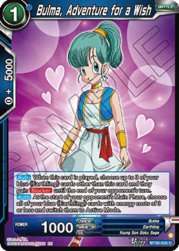 BT30-025 Bulma, Adventure for a Wish