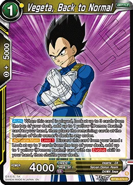 BT30-074 Vegeta, Back to Normal